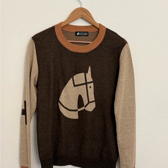Brown and Tan Horse Motif Sweater - Picture 2 of 7